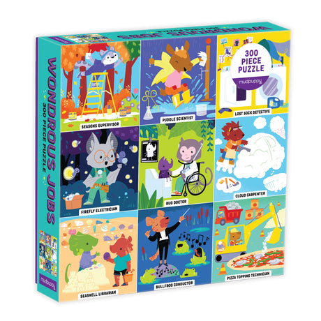 Mudpuppy Wondrous Jobs 300 Piece Family Puzzle from Mudpuppy, Jigsaw Puzzle Featuring Whimsical Jobs, Provides Hours of Creative Play for Children Ages 8+, Puzzle Image Insert Included Mudpuppy