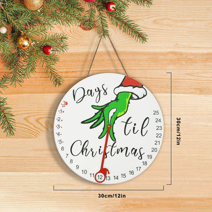 Christmas Decorations, 2024 Christmas Countdown Advent Calendar, Days Till Christmas Wooden Hanging Sign with Stand for Door, Wall, Table - Holiday Decorations Indoor Home Xmas Decor