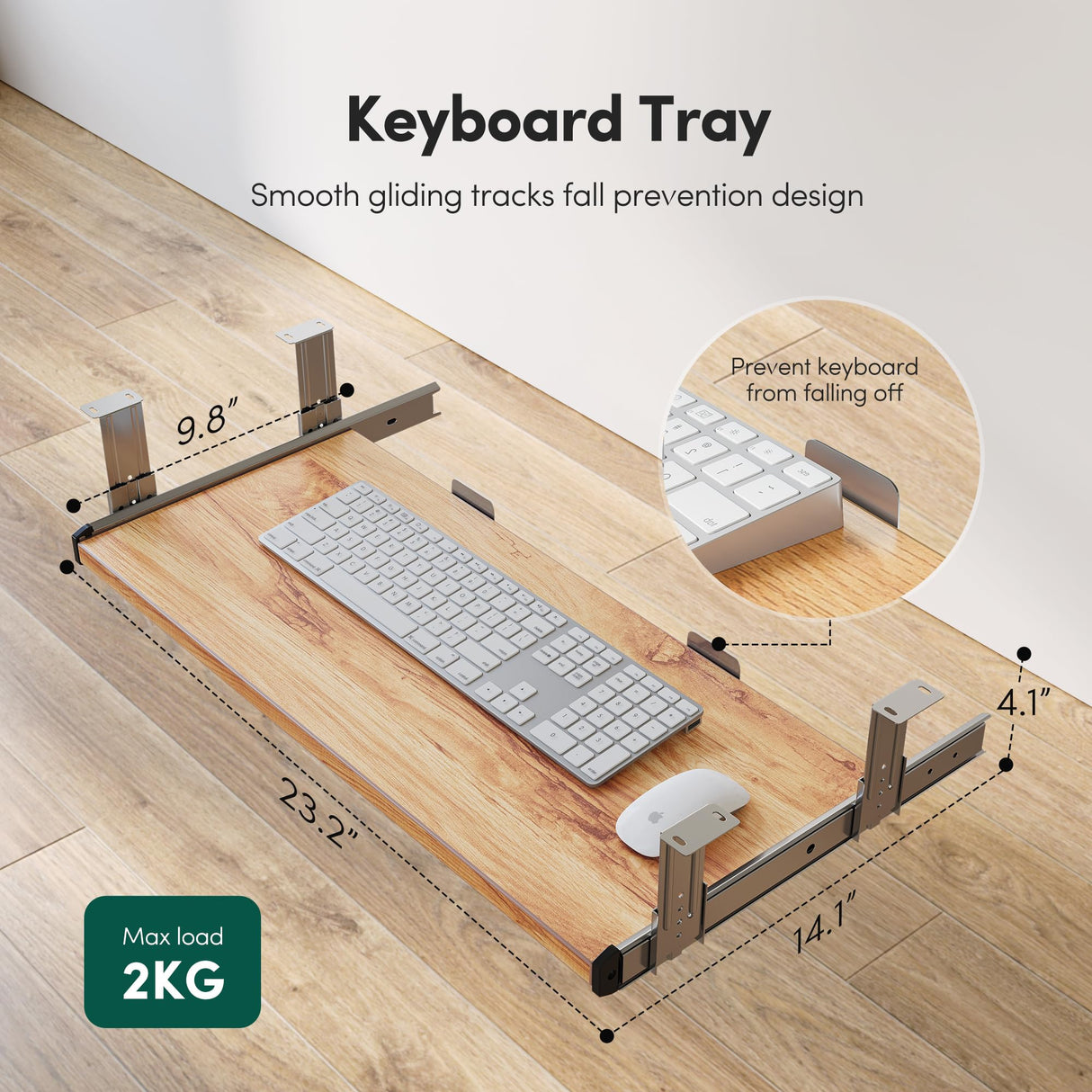 FEZIBO Standing Desk with Keyboard Tray, 60 × 24 Inches Electric Height Adjustable Desk, Sit Stand Up Desk, Computer Office Desk, Light Rustic FEZIBO