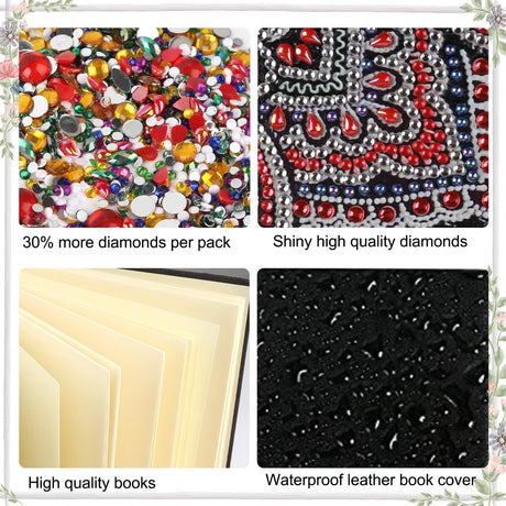 JISHSHAY Diamond Art Notebook Journal Diamond Painting Note Book Gem Art Sketchbook Gem Painting Diary Mosaic Kits for Adults Blank Notebook with Special Shaped 14.5×21cm/5.7×8.26in Unicorn JISHSHAY