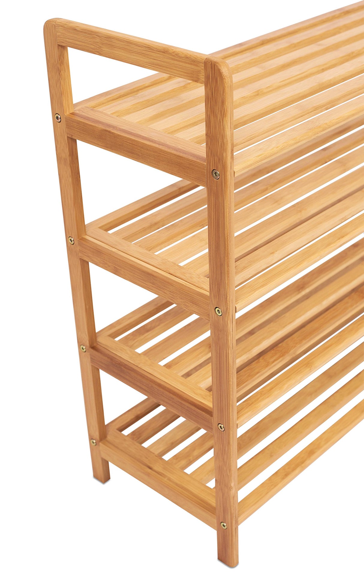 BIRDROCK HOME 4-Tier Bamboo Shoe Rack - Lightweight Wooden Organizer - Free Standing Storage Shelf for Closets, Hallways, Entryways, Mudrooms, and Front Doors - Art Deco Style - Fits 12 Pairs of Shoes BIRDROCK HOME