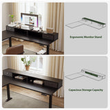 Agilestic L Shaped Electric Standing Desk with 2 Drawers, 63 Inch Ergonomic Adjustable Height Desk with Storage, Corner Desk Sit Stand up Computer Table for Work Office Home, Black Agilestic