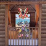 Generic DIY Dotted Diamond Art Painting Wind Chime Kit, Three-Dimensional Sun Catchers Diamonds Dot Paintings Hanging Ornaments, for Spring Garden (Double-Sided Point Drilling) (#05-1PC Butterfly) Generic