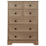 spanspace 7 Drawers Tall Dressers for Bedroom, 44" Wood Chest of Drawers with Metal Handle, Farmhouse Dresser for Living Room, Hallway spanspace