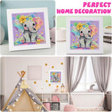 Elephant Diamond Art Painting Kits for Kids with Frame, Animal Diamond Art for Kids Ages 4-8-12, Easy Kid Gem Painting Kit with Beautiful Package for Gift Home Wall Decor (7x7 inch) xackcme