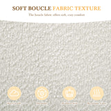 Christopher Knight Home Hazel King Size Bed Frame, Upholstered Platform Bed, Soft Boucle Wingback Headboard, Wood Bed Support and Slats, Curved-Shaped Headboard King Beds for Adult, 45.60" H White Christopher Knight Home