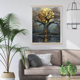 igoodom Diamond Art Kits for Adults, Tree of Life Diamond Painting Kit, Full Drill Round Tree Diamond Art Kits, DIY Gem Art and Crafts for Home Wall Decor Gift 12x16inch igoodom