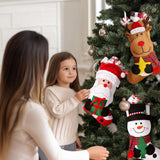 EverMerry Christmas Stockings, 3 PCS 18 Inches Classic Personalized Stockings for Fireplace Xmas Decoration, Large Santa, Snowman, Reindeer Stockings for Holiday Christmas Party EverMerry