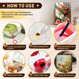 Qaisxoty Flowers Paint by Numbers Kit for Adult Beginner - Rose Paint by Numbers Kits with Rolled Canvas, Box, Brushes, Acrylic Paints - DIY Paint by Number for Home Decor & Gift (12”x16”) Qaisxoty