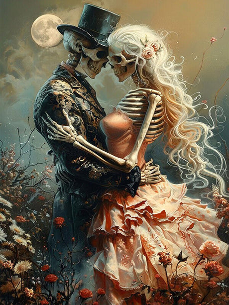 Axquilon Skeleton Diamond Art Kits for Adults - Skull Diamond Painting Kits for Adults Beginner, DIY 5D Full Drill Gem Art for Home Wall Decor 12x16 inch Axquilon