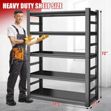 Garage Shelving Unit and Storage-Easy Assembly Metal Shelves 5-Tier Rack|Heavy-Duty Adjustable Shelf|Steel Rust-Resistant Shelves for Industrial,Warehouse,Basement,Workshop|72" Hx48 Wx24 D Metallitrend