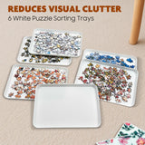 Nariolar 11.5 x 8.3 in Puzzle Sorting Trays Stackable, 6-Pack Puzzle Piece Sorter Trays for 1000/1500/2000 Pieces Nariolar