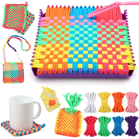 MagicKidz Weaving Loom Kit Toy - Birthday Gifts for Kids 6 7 8 9 10 11 12 Years Old - Arts and Crafts Kit for Girls Ages 6-8 10-12, DIY Potholder Knitting Kit with Loops MagicKidz