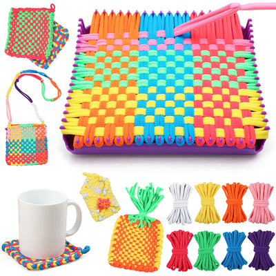 MagicKidz Weaving Loom Kit Toy - Birthday Gifts for Kids 6 7 8 9 10 11 12 Years Old - Arts and Crafts Kit for Girls Ages 6-8 10-12, DIY Potholder Knitting Kit with Loops