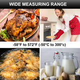 Digital Meat Thermometer Backlight,Waterproof Instant Read Food Thermometer for Cooking and Grilling for BBQ Grill Liquids Beef Turkey (Black) BRAPILOT