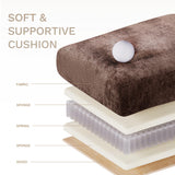 COLAMY 118" U-Shaped Sectional Couch, 4-Seat Modular Sofa with 2 Ottomans and Foldable Side Table, Brown for Living Room COLAMY