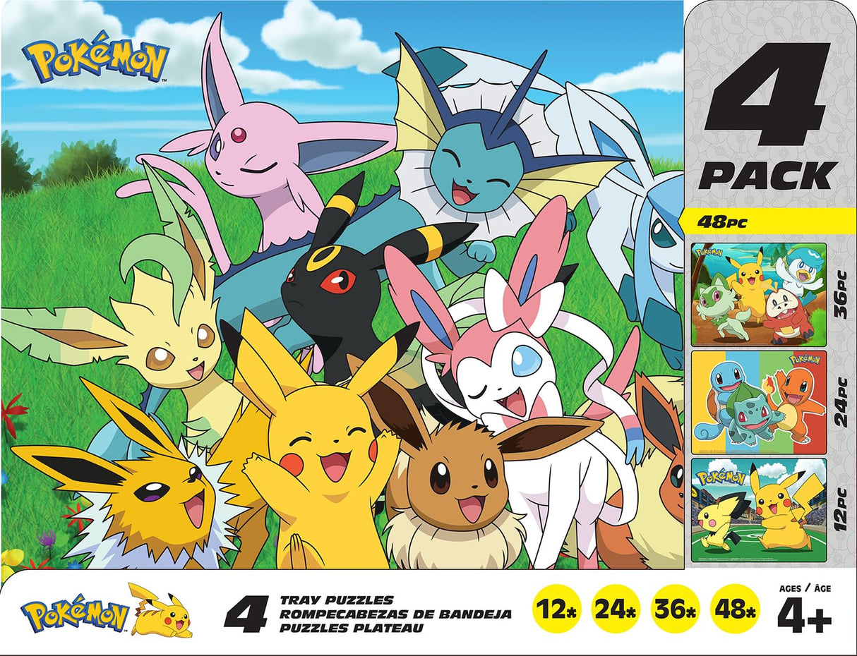 Buffalo Games - Pokémon - Play Time - Four 12-48 Piece Puzzle Board Preschool Tray Puzzles - Finished Puzzle Sizes are 14 x 10.75in Buffalo Games