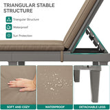 YITAHOME Outdoor Chaise Lounge Chair, Plastic Pool Chaise Lounge with Cushions & 5-Position Backrest, Easy Assembly & Waterproof for Patio & Poolside, Set of 2, Brown YITAHOME