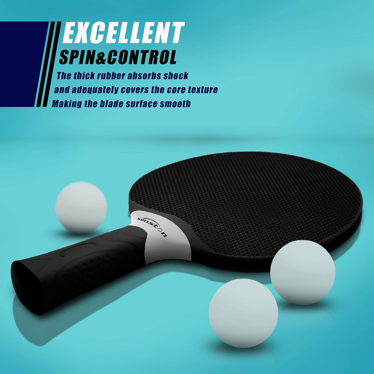 Senston Table Tennis Rackets Set,Professional Ping Pong Paddle Set for 4 Players, Composite Rubber Table Tennis Paddles, Indoor or Outdoor Games. Senston