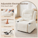 Hicosit Power Recliner Chair,Electric Reclining Chair for Adults,Adjustable Home Theater Seating Lounge,Recliners for Living Room,Bedroom with Charging Ports,Stripe White Hicosit