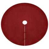 WBHome Christmas Tree Skirt, 52 inch Cable Knit Knitted Thick Rustic Holiday Decoration, Christmas Red WBHome