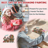 Bowetile Christmas Train Diamond Art Hanging Kits for Adults Kids, Diamond Art Suncatchers, 5D Special Shape Diamond Painting Pendant Window Ornament Christmas Gifts for Home Door Wall Decor Bowetile