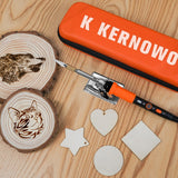 Wood Burning Tool Kit, K KERNOWO 76Pcs Pyrography Wood Burning Kit 70W Adjustable Temperature Pyrography Pen, DIY Creative Tools Stippling Kit for Embossing, Carving, Pyrography for Beginners K KERNOWO