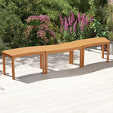 HAPPYGRILL Acacia Wood Outdoor Curved Bench, Fire Pit Bench with Slatted Seats, Tree Benches Wrap Around for Patio Garden Backyard, 400 lbs (3) HAPPYGRILL