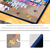 Tektalk Foldable Jigsaw Puzzle Board with 6 Sorting Trays, Portable Puzzle Mat with Puzzle Dustproof Cover for Puzzle Storage Puzzle Saver, Non-Slip Surface, Up to 1000 Pieces (Gray) Tektalk