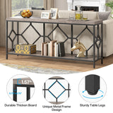 Tribesigns 70.9 Inches Extra Long Sofa Table, Narrow Long Console Table with Storage Shelves Behind Couch Table,2-Tier Hall Table for Entryway Tribesigns