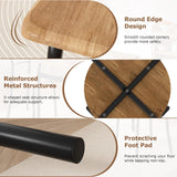 VECELO 3 Piece Dining Table & Chairs Set for 2, Metal and Wooden Square Kitchen Dinette Set for Small Space, Breakfast Nook, Saving Space, Brown VECELO