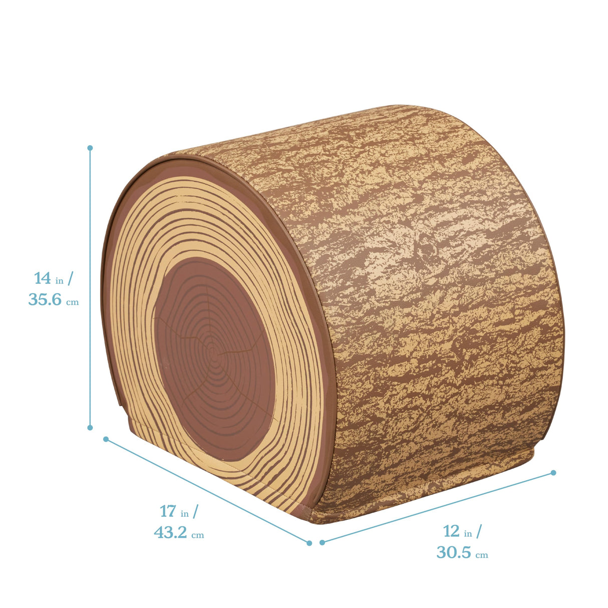 ECR4Kids SoftZone Tree Log Quarter Seat, 14in Kids Bench, 14 inches, Chocolate ECR4Kids