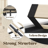 HISOFT Queen Bed Frame, 39" Tall Velvet Upholstered Sleigh Bed with Wingback Headboard & Scroll Footboard, No Box Spring Needed, Sturdy Support, Easy Assembly, Noise Free, Button Tufted, White HISOFT