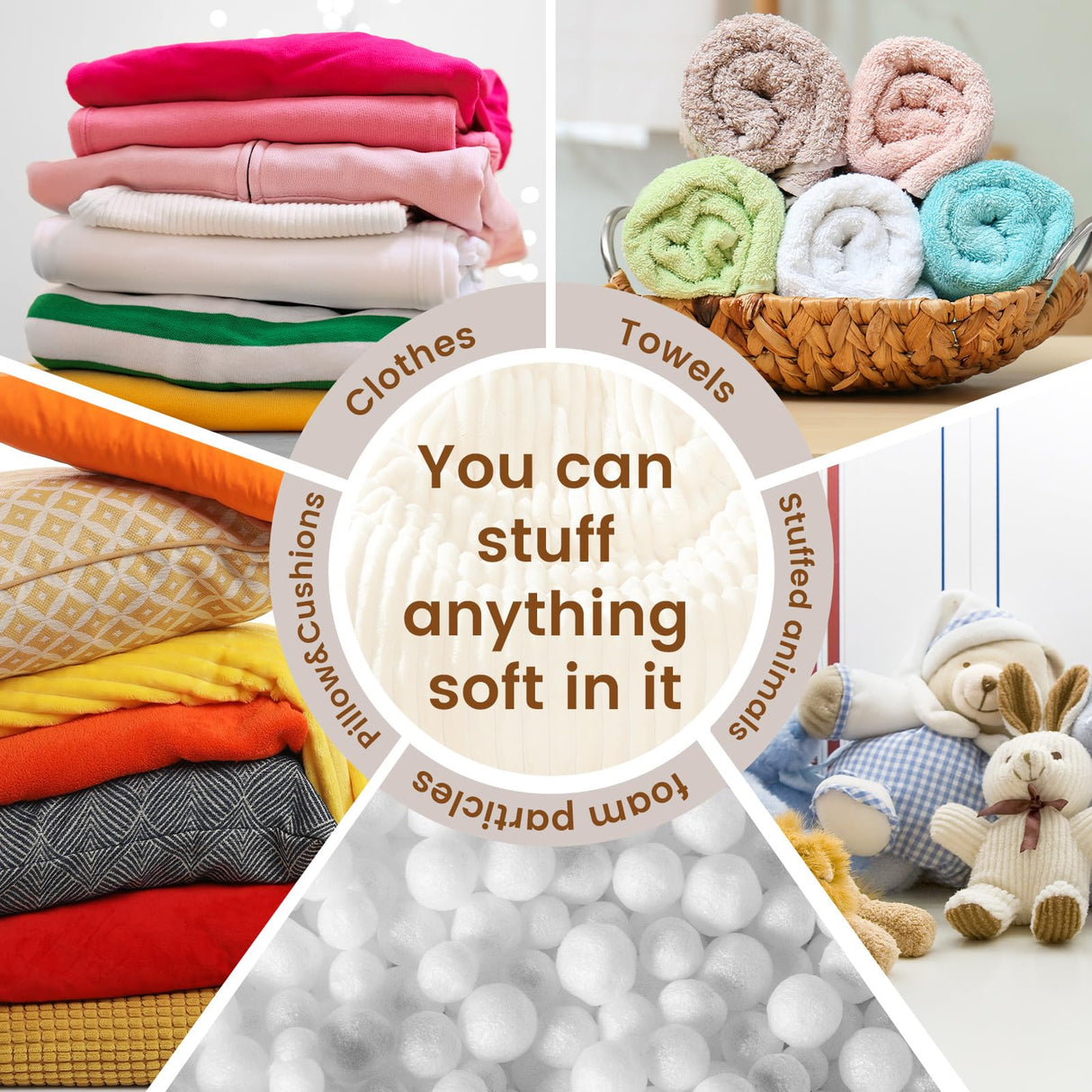 Honeydak Fluffy Stuffed Animal Storage Bean Bag Chair Cover (No Filler) Comfy Bean Bag Cover Without Filling or Home Bedroom Decor Organizing Plush Doll Textile Holder(White,L) Honeydak