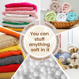 Honeydak Fluffy Stuffed Animal Storage Bean Bag Chair Cover (No Filler) Comfy Bean Bag Cover Without Filling or Home Bedroom Decor Organizing Plush Doll Textile Holder(White,L) Honeydak