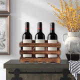 Sintosin Rustic 6 Bottle Wood Wine Racks Countertop, 13 x 8 inch Burning Finished Bottle Caddy, Handmade Farmhouse Wooden Wine Crates, Bottle Holder Decorative for Milk, Gifts for Wine Lovers Sintosin
