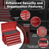 AirWire 5-Drawer Tool Chest, Rolling Tool Storage Cabinet with Detachable Top Tool Box, Enhanced Packaging, Metal Tool Cart for Garage Workshop, Red AirWire