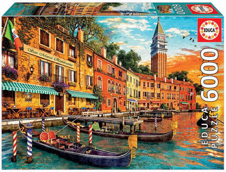 Educa - San Marco Sunset - 6000 Piece Jigsaw Puzzle - Puzzle Glue Included - Completed Image Measures 61.5" x 42.25" - Ages 14+ (19286) Educa