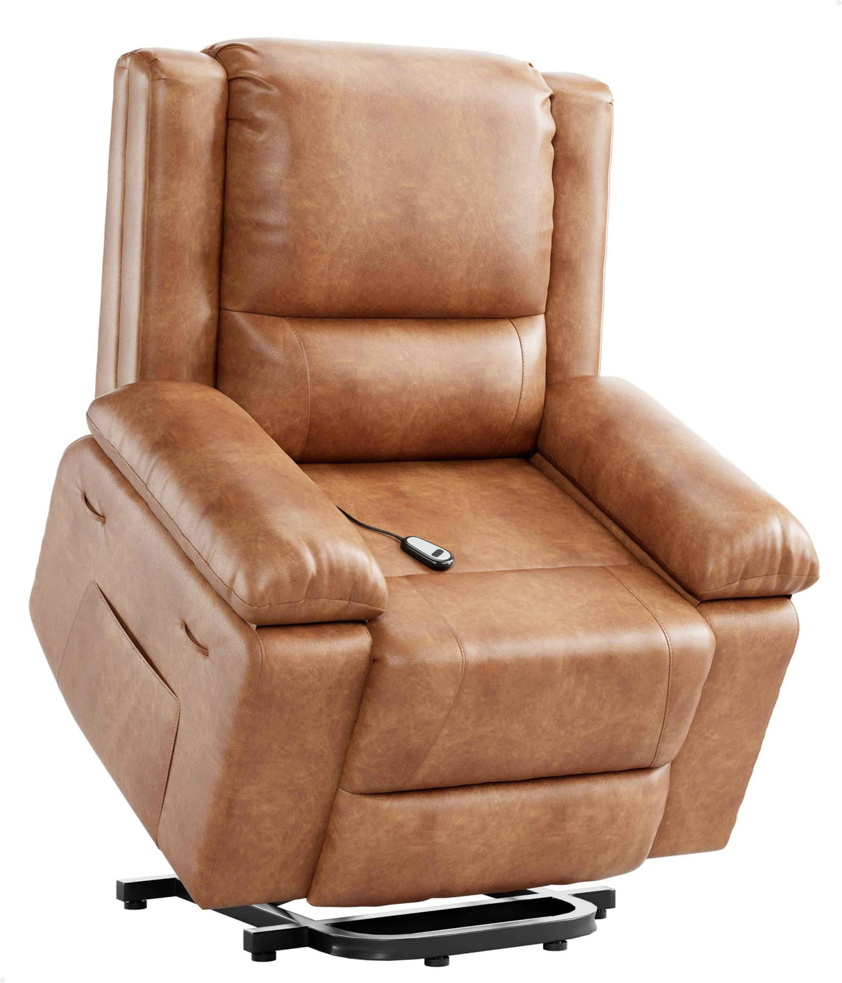 GarveeHome Power Lift Recliner Chair - Heat and Massage, Adjustable Back and Legs, PU Leather Electric Lift Chair Designed for The Elderly and People with Mobility impaired GarveeHome