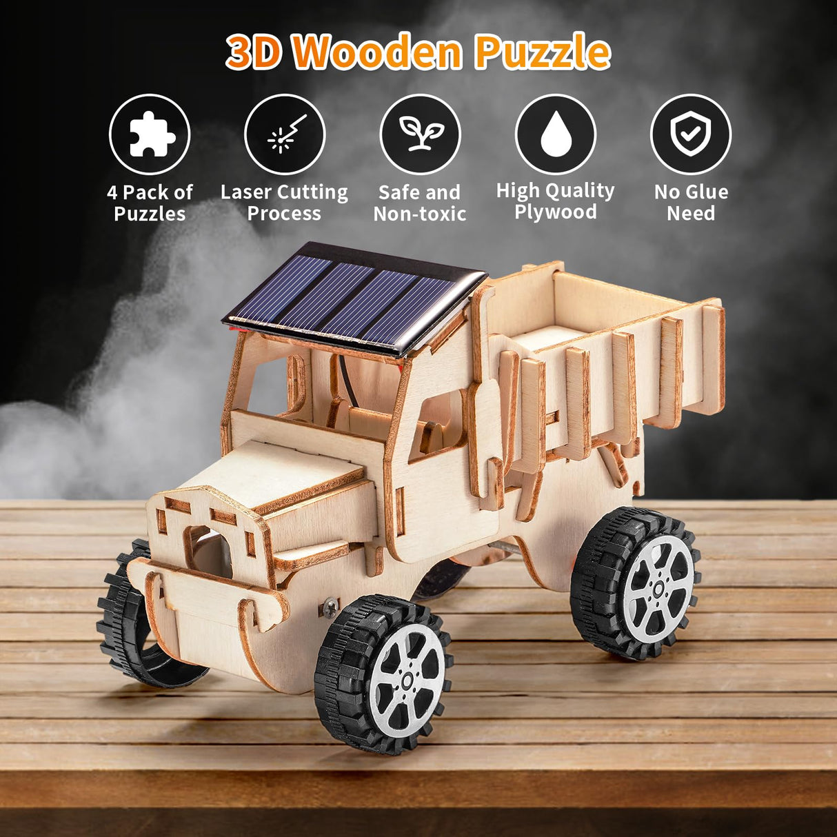STEM Kits for Kids Ages 8-10 10-12, Wood Building Crafts Kit for Boys 8-12, Model Car Kit, 3D Wooden Puzzles Woodworking Science Projects, Construction Engineering STEM Toys for 8 10 13 12 14 Year Old Yutin