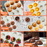 2Pack Silicone Muffin Pan for Baking with Metal Reinforced Frame, 12 Cup Regular Size Cupcake Pan, BPA Free Silicone Muffin Tray, Cupcake Baking Pan Molds for Oven Dishwasher Safe Vinino