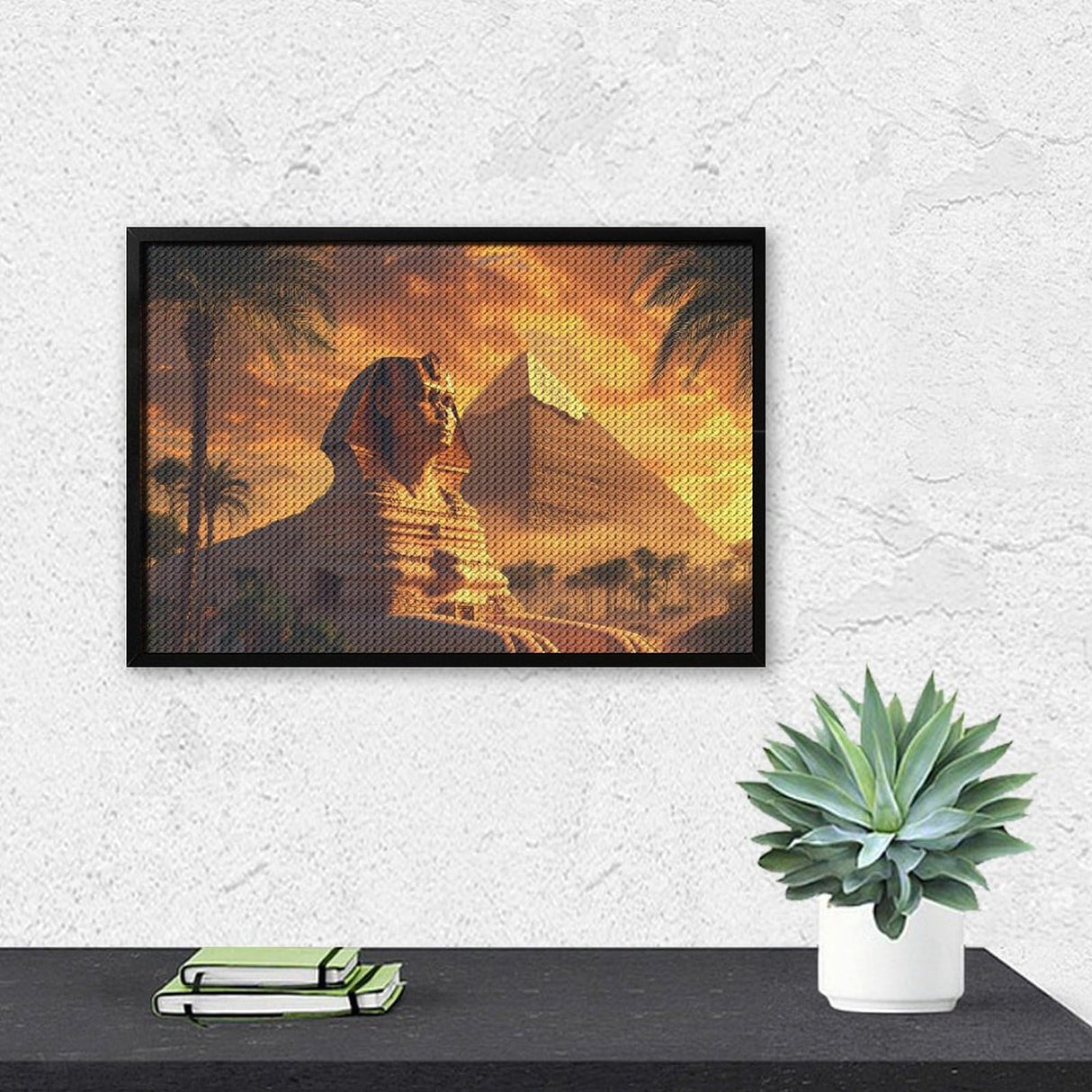 Great Sphinx and Pyramids of Giza Ancient Egypt Diamond Painting Full Round Drill Diamond Art Pictures Crafts for Home Wall Decor 8"x12" Generic
