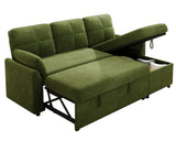 Jocisland Sofa Bed, Sleeper Sofa with Storage Chaise, Convertible Sofa Bed with Pull Out Couch, l Shaped Couch for Living Room, Linen Green Jocisland