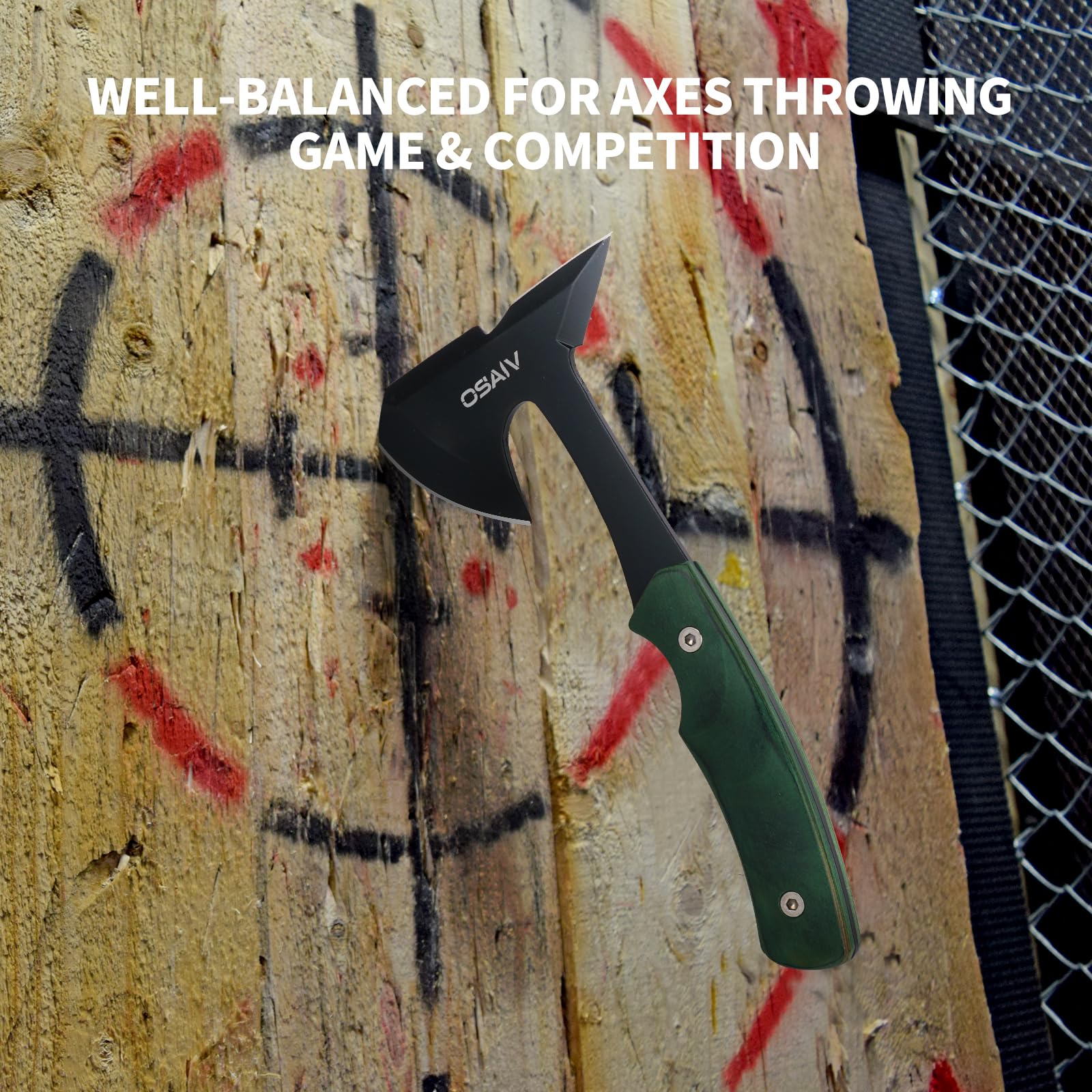 3-Pack Throwing Axes Set - Full Tang Stainless Steel Hatchets With Storage Bag