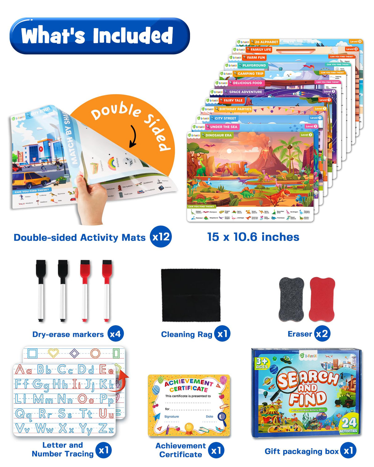 D-FantiX My Storybook Art Kit & Preschool Learning Activity - Search and Find Book D-FantiX