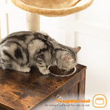 HOOBRO Cat Tree with Litter Box Enclosure, 44" Tall Wooden Cat Tower with Scratching Posts, Cat Hammock, Hidden Litter Box Furniture, All-in-One Indoor Cat Condo, Rustic Brown FG48MZ03 HOOBRO