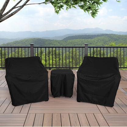 Baner Garden Patio Furniture Covers,Outdoor Furniture Cover Waterproof,Patio Furniture Set Covers for 3 Piece Outdoor Bistro,Patio Sofa Covers Set for 2 Chairs and Coffee Table,Black - WoodArtSupply