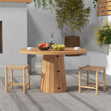 Giantex Wood Stools Set of 2, 18" Tall Boho Backless Stool Chairs with Rubber Wood Legs, Max Load 330 Lbs, Armless Wicker Stools for Kitchen Dining Room Indoor Outdoor Giantex