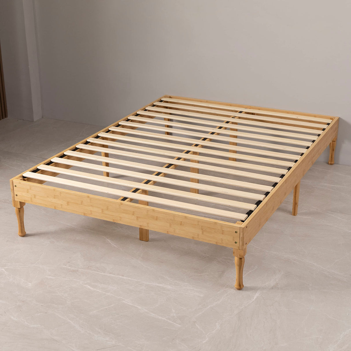 Bamboo Wood Platform Bed Frame by GTNSAFP – Sturdy, No Box Spring Needed, Easy Assembly, Queen Size, Nature Finish GTNSAFP