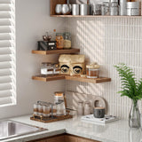 RALGEND Floating Shelves for Wall, 1.5" Thick Wall Shelf Set of 3 with Invisible Brackets, 15.7L x 7.9W Hanging Shelves Farmhouse Home Decor for Bathroom, Living Room, Bedroom, Kitchen, Rustic Brown RALGEND